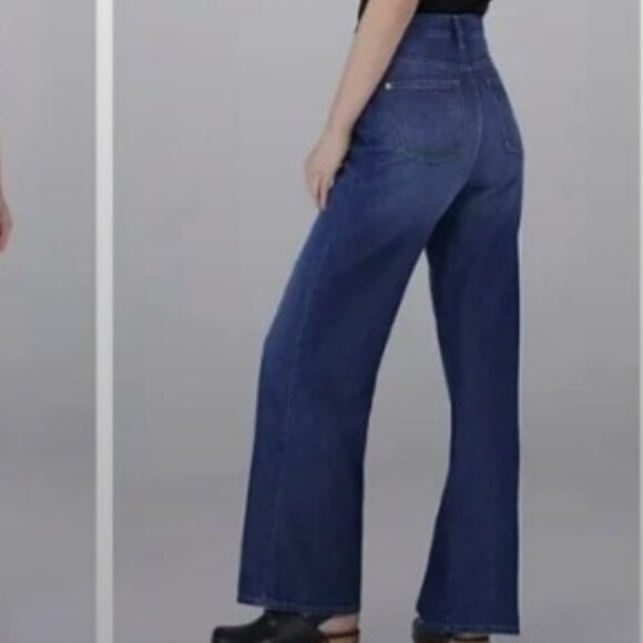Anthropologie Pilcro Jeans The Annie High Rise Wide Leg Blue Denim Size 30